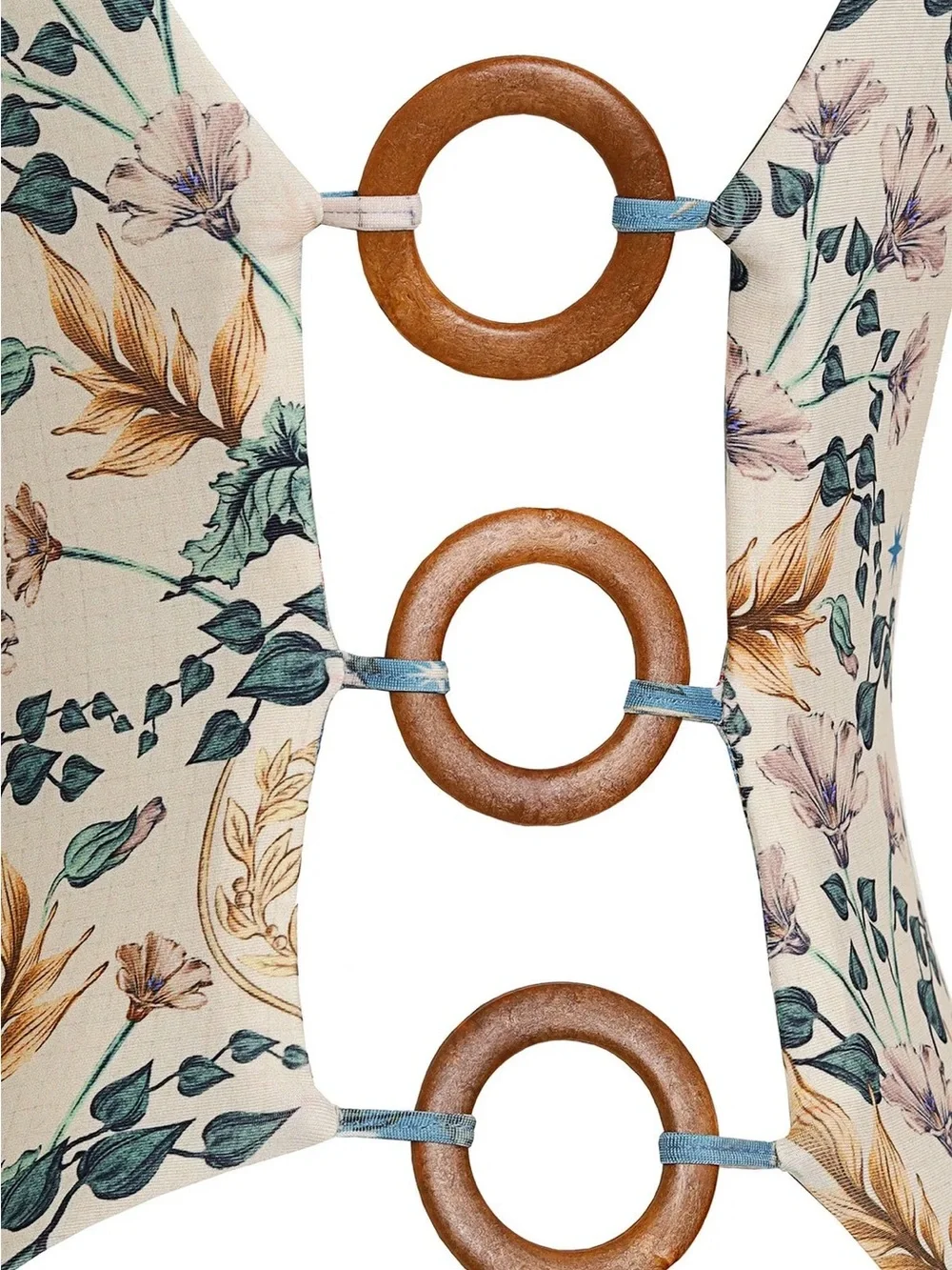 Agua Bendita Cream & Yellow Sunburst Floral One-Piece